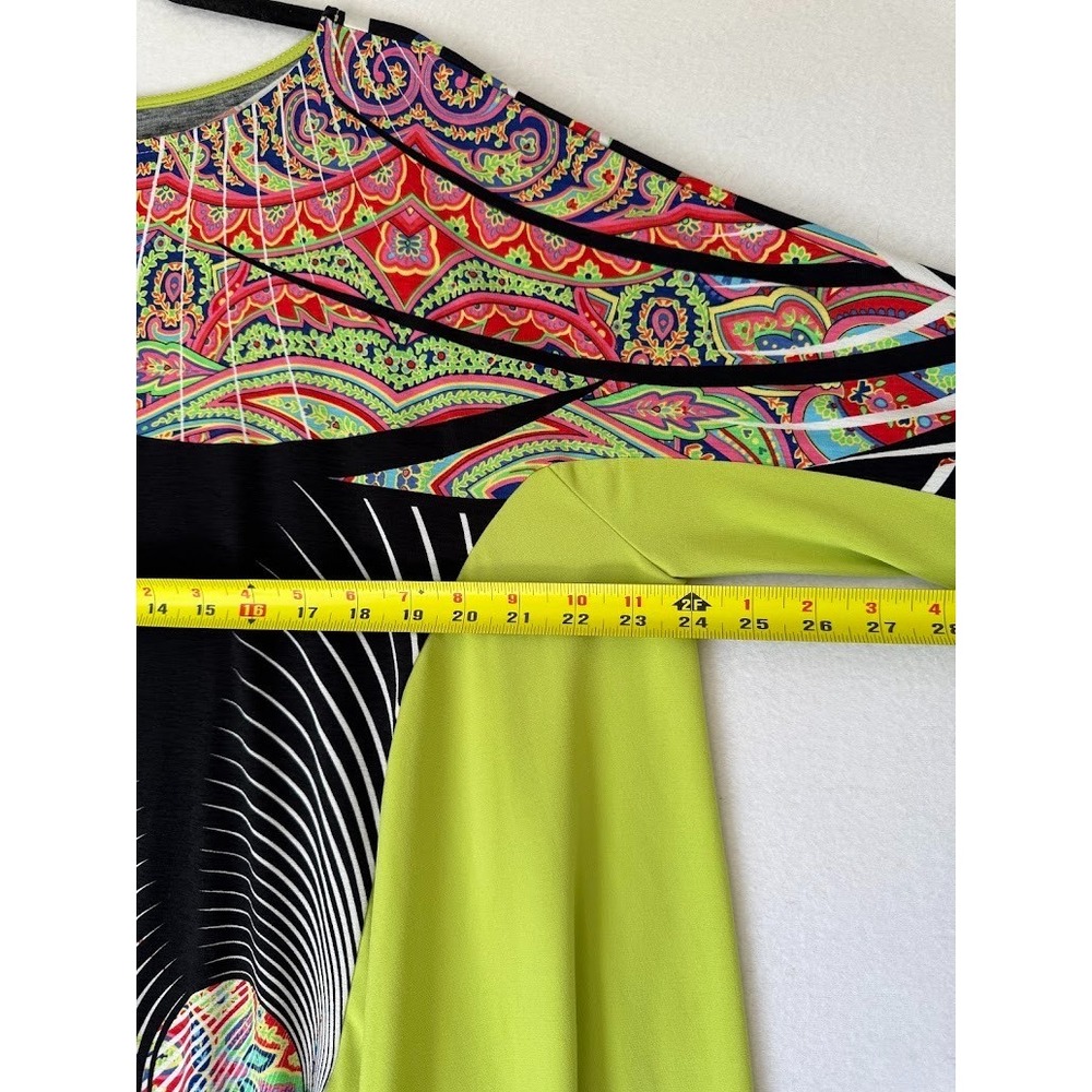 IC By Connie K  Tunic Top Women M Multicolor Abstract Print Paisley 3/4 Sleeve - Picture 8 of 13